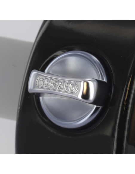 Verrou à bouton Design 5 pour porte d'entrée, cylindre 40mm, acier, 3 clés, noir - THIRARD Verrous