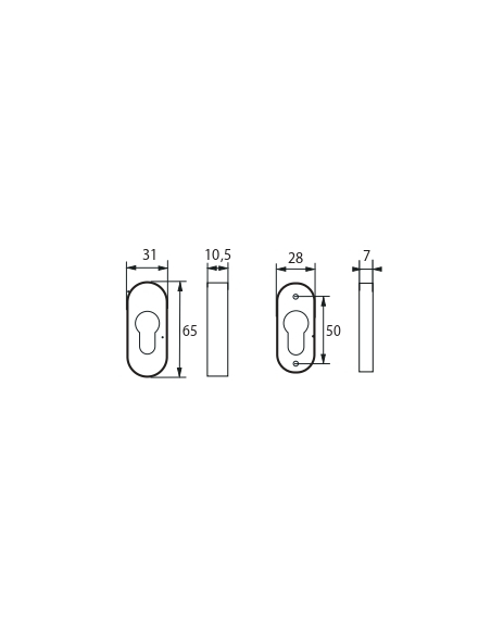 Paire de rosaces ovales pour cylindre, inox - THIRARD Rosace