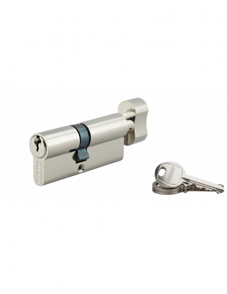 Cylindre de serrure à bouton SA UNIKEY (achetez-en plusieurs, ouvrez avec la même clé), 40Bx30mm, 3 clés, nickelé - THIRARD C...