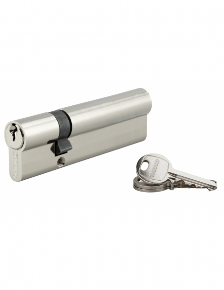 Cylindre de serrure double entrée SA UNIKEY (achetez-en plusieurs, ouvrez avec la même clé), 35x70mm, 3 clés, nickelé - THIRA...