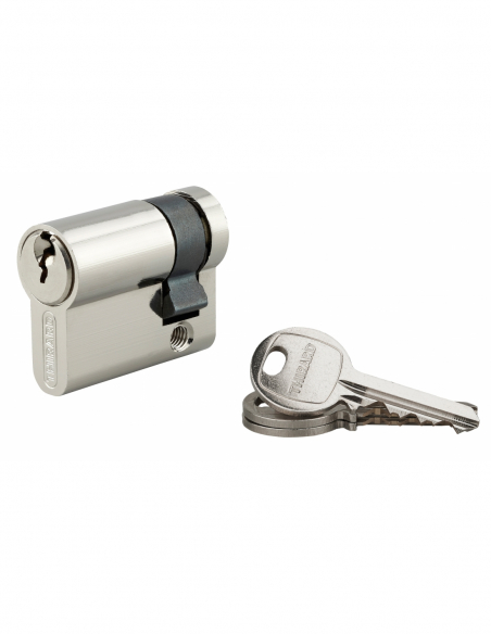 Demi-cylindre de serrure SA UNIKEY (achetez-en plusieurs, ouvrez avec la même clé), 30x10mm, 3 clés, nickel - THIRARD Cylindr...