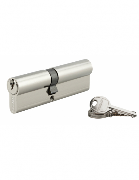 Cylindre de serrure double entrée SA UNIKEY (achetez-en plusieurs, ouvrez avec la même clé), 45x50mm, 3 clés, nickelé - THIRA...