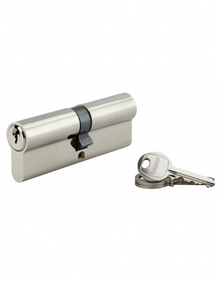 Cylindre de serrure double entrée SA UNIKEY (achetez-en plusieurs, ouvrez avec la même clé), 45x45mm, 3 clés, nickelé - THIRA...