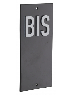 Plaque de signalisation BIS, marquage blanc sur fond noir, panneau ABS à visser, 56x120mm - THIRARD Signalétique