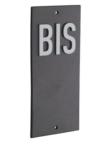 Plaque de signalisation BIS, marquage blanc sur fond noir, panneau ABS à visser, 56x120mm - THIRARD Signalétique