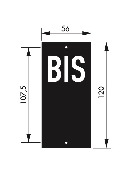 Plaque de signalisation BIS, marquage blanc sur fond noir, panneau ABS à visser, 56x120mm - THIRARD Signalétique