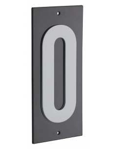 Plaque de signalisation 0, marquage blanc sur fond noir, panneau ABS à visser, 56x120mm - THIRARD Chiffres à visser
