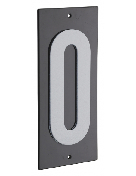 Plaque de signalisation 0, marquage blanc sur fond noir, panneau ABS à visser, 56x120mm - THIRARD Signalétique