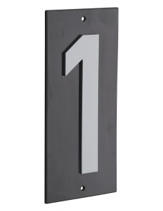 Plaque de signalisation 1, marquage blanc sur fond noir, panneau ABS à visser, 56x120mm - THIRARD Chiffres à visser