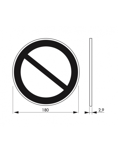 Disque de signalisation Stationnement interdit, polystyrène rigide adhésif, Ø180mm - THIRARD Signalétique