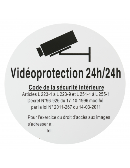 Disque de signalisation Vidéoprojection 24/24, polystyrène rigide adhésif, Ø180mm - THIRARD Signalétique