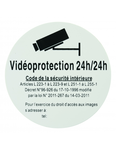 Disque de signalisation Vidéoprojection 24/24, polystyrène rigide adhésif, Ø80mm - THIRARD Disques de signalisation à coller