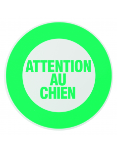Disque de signalisation Attention au chien, polystyrène rigide adhésif, Ø180mm - THIRARD Disques de signalisation à coller