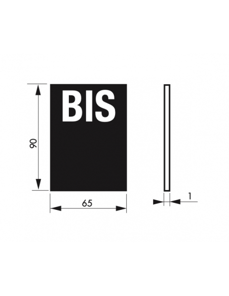 Plaque de signalisation BIS, marquage blanc sur fond bleu, panneau PVC adhésif, 65x90mm - THIRARD Lettres à coller