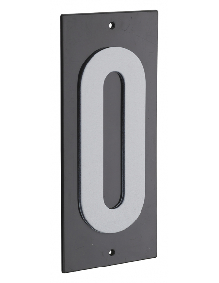 Plaque de signalisation 0, marquage blanc sur fond noir, panneau ABS à visser, 56x120mm - THIRARD Chiffres à visser