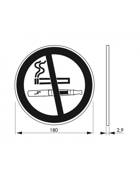 Disque de signalisation Interdiction de fumer, polystyrène rigide adhésif, Ø180mm - THIRARD Signalétique