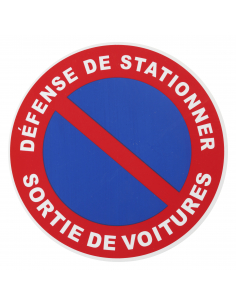 Disque de signalisation Sortie de voiture, polystyrène rigide adhésif, Ø180mm - THIRARD Panneaux interdiction de stationner