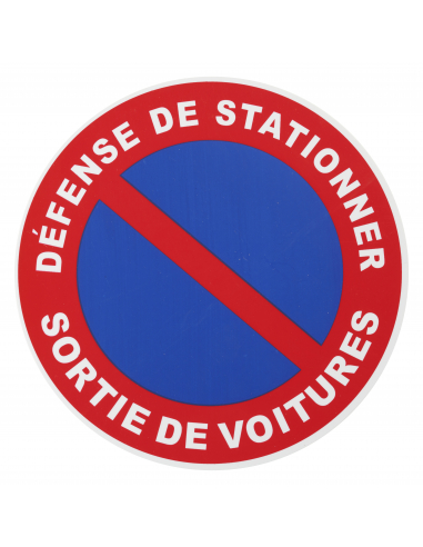 Disque de signalisation Sortie de voiture, polystyrène rigide adhésif, Ø180mm - THIRARD Signalétique