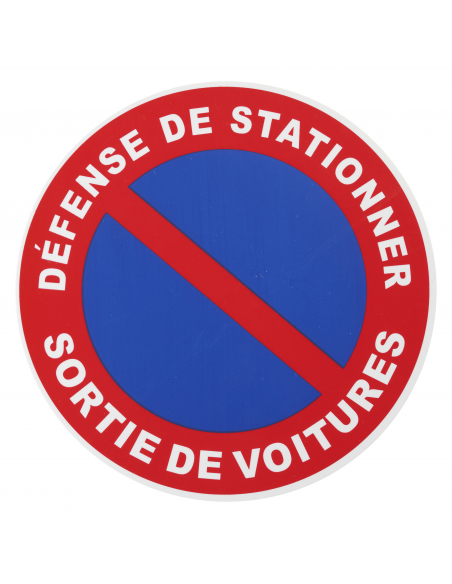 Disque de signalisation Sortie de voiture, polystyrène rigide adhésif, Ø180mm - THIRARD Signalétique