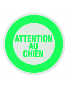 Disque de signalisation Attention au chien, polystyrène rigide adhésif, Ø80mm - THIRARD Disques de signalisation à coller