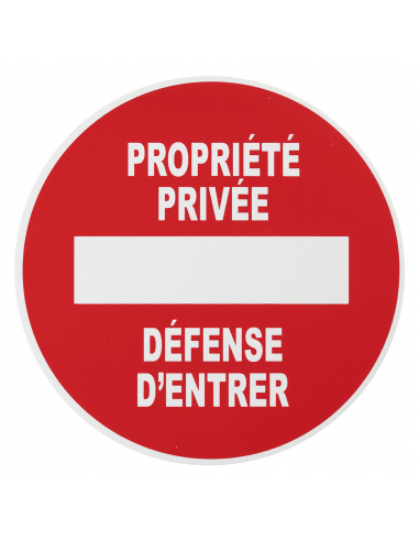 Disque de signalisation Propriété privée, polystyrène rigide adhésif, Ø180mm - THIRARD Signalétique