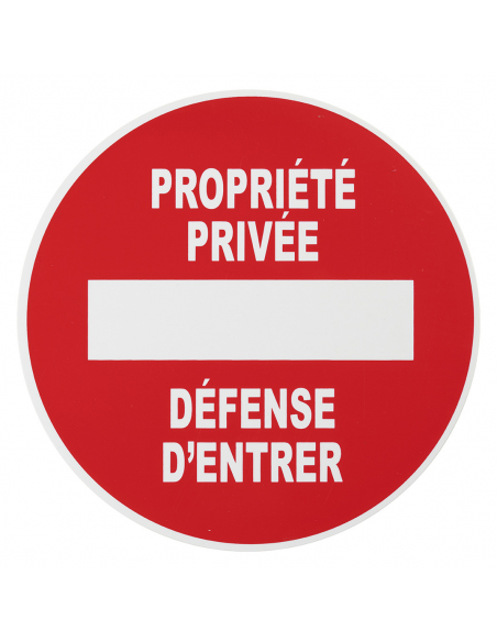 Disque de signalisation Propriété privée, polystyrène rigide adhésif, Ø180mm - THIRARD Signalétique