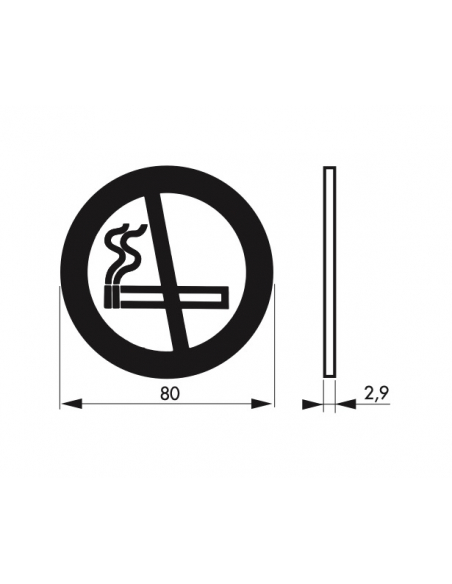 Disque de signalisation Défense de fumer, polystyrène rigide adhésif, Ø80mm - THIRARD Signalétique