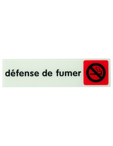 Plaque de signalisation Défense de fumer, plexiglass adhésif, 170x45mm - THIRARD Plaques de signalisation à coller