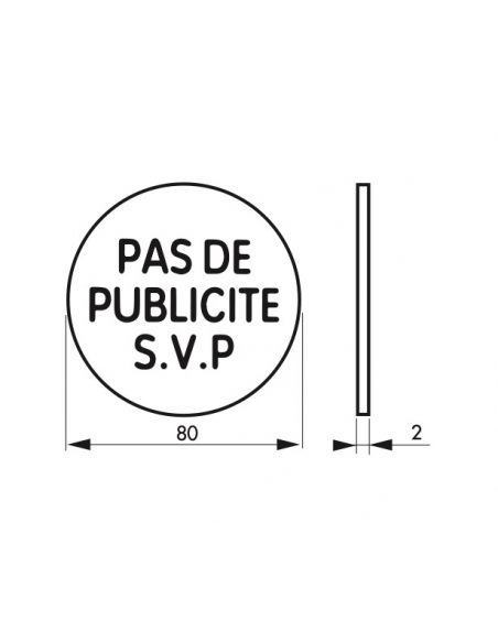 Disque de signalisation Pas de publicité, alunimium adhésif, Ø80mm - THIRARD Signalétique