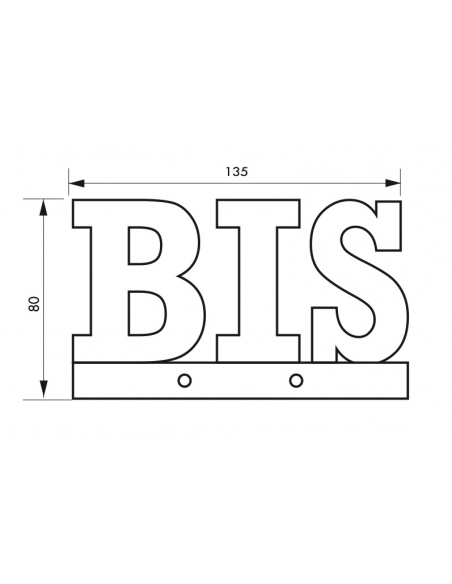 Plaque de signalisation BIS, alliage à visser, hauteur 80mm, noir - THIRARD Signalétique