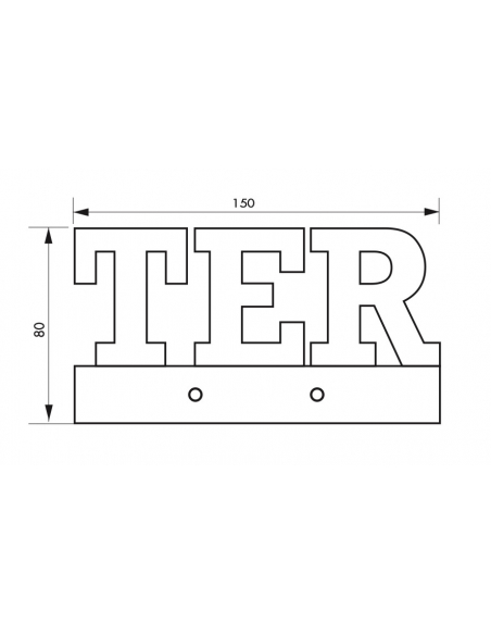 Plaque de signalisation TER, alliage à visser, hauteur 80mm, noir - THIRARD Signalétique