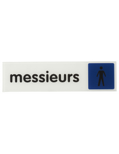 Plaque de signalisation Messieurs, plexiglass adhésif, 170x45mm - THIRARD Plaques de signalisation à coller