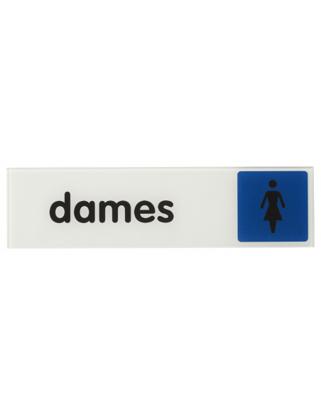 Plaque de signalisation Dames, plexiglass adhésif, 170x45mm - THIRARD Signalétique