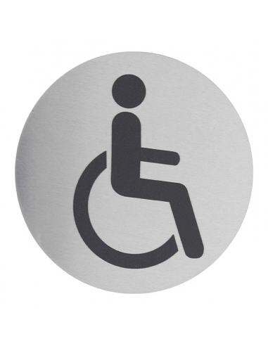 Disque de signalisation Handicapé, aluminium adhésif, Ø80mm - THIRARD Disques de signalisation à coller