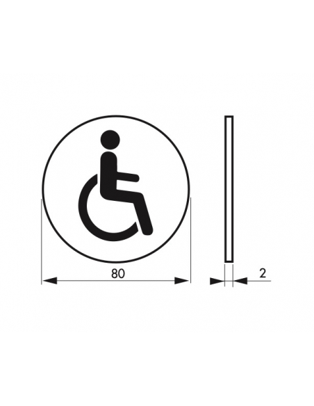 Disque de signalisation Handicapé, alunimium adhésif, Ø80mm - THIRARD Signalétique