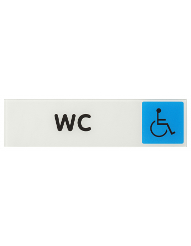 Plaque de signalisation WC, plexiglass adhésif, 170x45mm - THIRARD Plaques de signalisation à coller