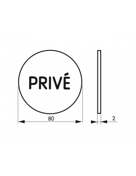 Disque de signalisation Privé, alunimium adhésif, Ø80mm - THIRARD Signalétique