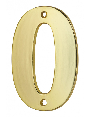 Chiffre 0, laiton, à visser, doré, H.51mm - THIRARD Chiffres à visser