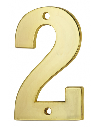 Chiffre 2, laiton, à visser, H.51mm, doré - THIRARD Chiffres à visser