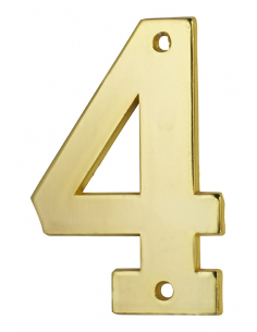 Chiffre 4, laiton, à visser, H.51mm, doré - THIRARD Chiffres à visser