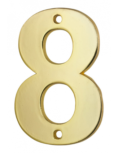 Chiffre 8, laiton, à visser, H.51mm, doré- THIRARD Chiffres à visser