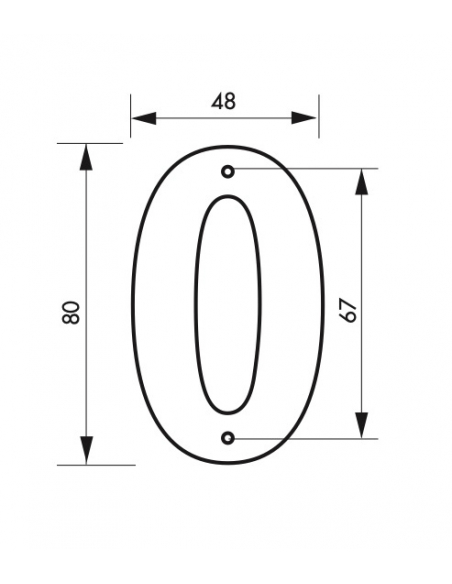 Chiffre 0 à visser, alliage, H.80mm, noir - THIRARD Signalétique