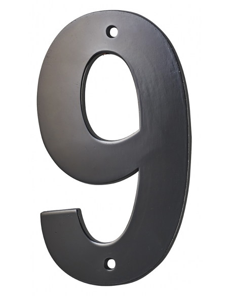 Chiffre 9 à visser, alliage, H.80mm, noir - THIRARD Chiffres à visser