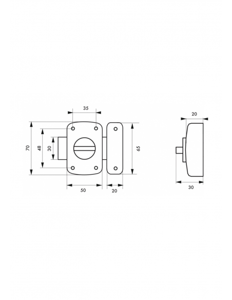 Verrou à bouton Alouette pour porte intérieure, 50mm, acier, époxy argent - THIRARD Verrou de porte