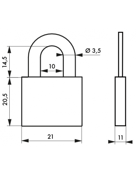 Cadenas à clé Mach 2 UNIKEY (achetez-en plusieurs, ouvrez avec la même clé), 20mm, 2 clés - THIRARD Cadenas s'entrouvrant