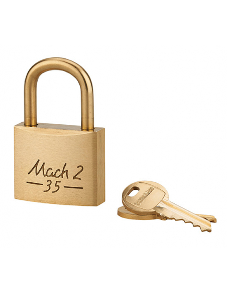 Cadenas à clé Mach 2 UNIKEY (achetez-en plusieurs, ouvrez avec la même clé), 35mm, anse laiton, 2 clés - THIRARD Cadenas s'en...