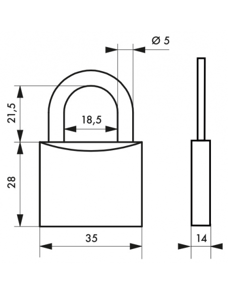 Cadenas à clé Mach 2 UNIKEY (achetez-en plusieurs, ouvrez avec la même clé), 35mm, anse laiton, 2 clés - THIRARD Cadenas s'en...