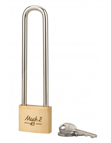 Cadenas à clé Mach 2 UNIKEY (achetez-en plusieurs, ouvrez avec la même clé), 45mm, anse haute, 2 clés - THIRARD Cadenas s'ent...