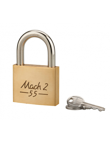 Cadenas à clé Mach 2 UNIKEY (achetez-en plusieurs, ouvrez avec la même clé), 55mm, 2 clés - THIRARD Cadenas s'entrouvrant