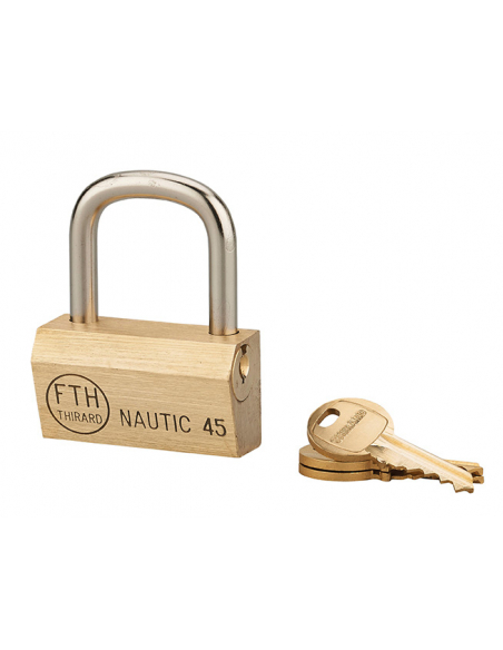 Cadenas à clé Nautic UNIKEY (achetez-en plusieurs, ouvrez avec la même clé), 45mm, 3 clés - THIRARD Cadenas s'entrouvrant